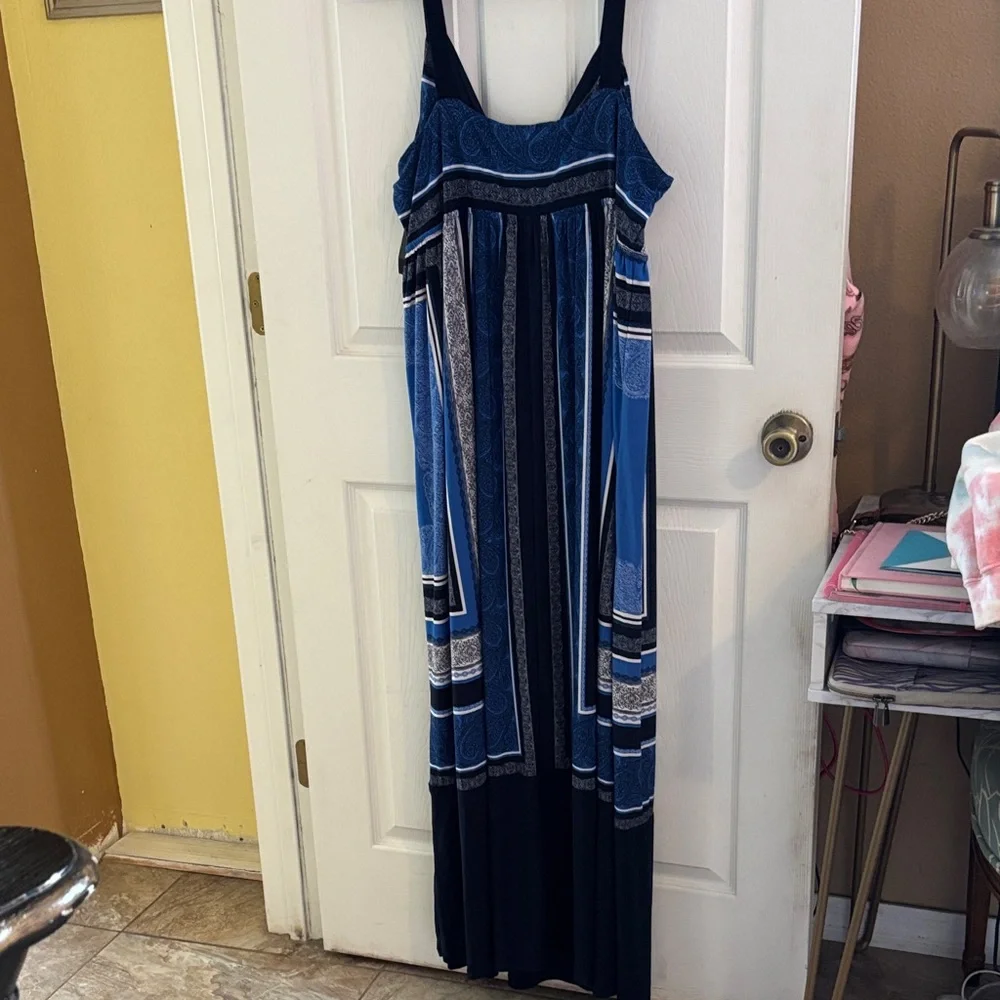 INC International Concepts Blue Maxi Dress - Picture 5 of 6